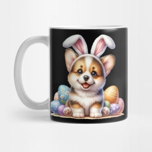 Puppy Corgi Bunny Ears Easter Eggs Happy Easter Day Mug